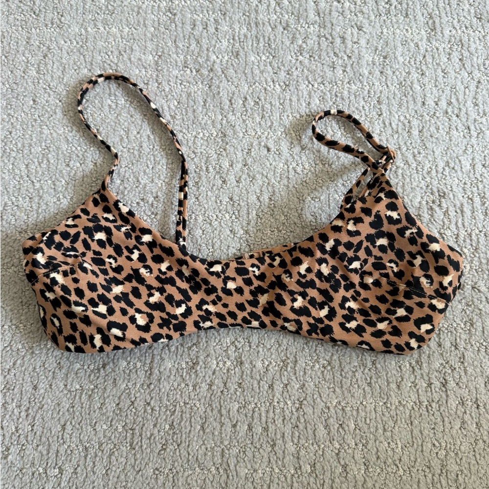 Aerie leopard print bralette bikini top